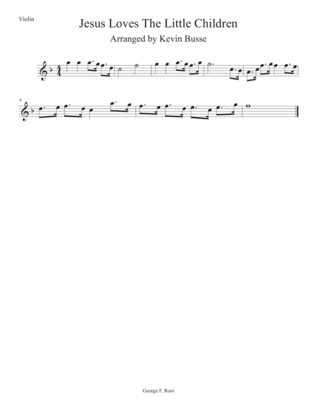 Jesus Loves The Little Children Violin Sheet Music