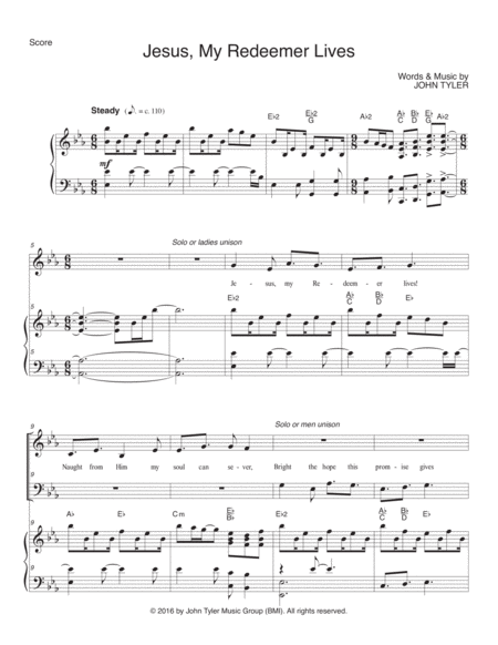 Jesus My Redeemer Lives Sheet Music