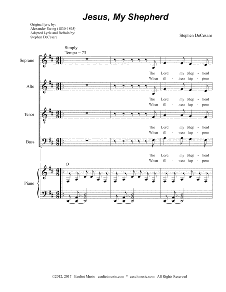 Jesus My Shepherd Sheet Music