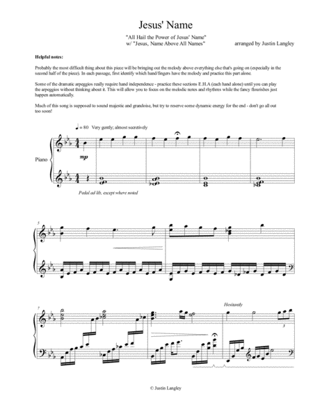 Free Sheet Music Jesus Name