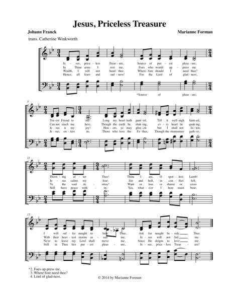 Free Sheet Music Jesus Priceless Treasure Satb Hymn