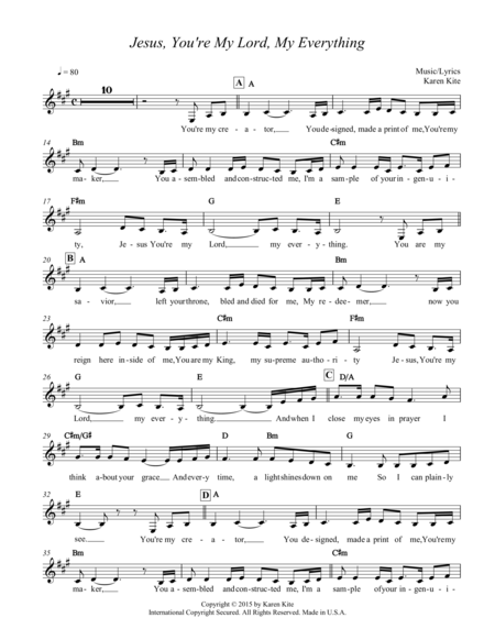 Jesus You Re My Lord My Everything Sheet Music