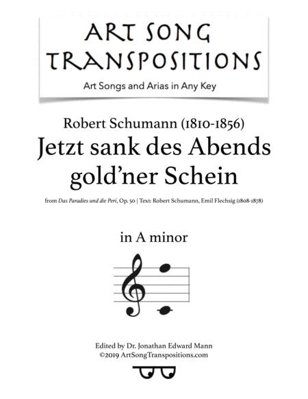 Free Sheet Music Jetzt Sank Des Abends Gold Ner Schein Op 50 A Minor