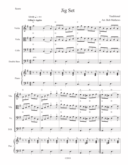 Free Sheet Music Jig Set Three Irish Jigs For Violin Viola Or Cello Solo With Accompaniment