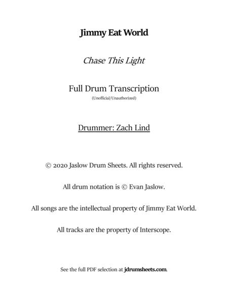 Jimmy Eat World Chase This Light Full Drum Transcription Sheet Music