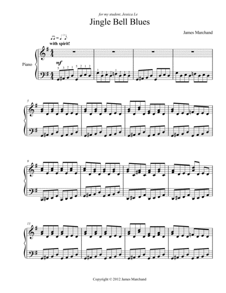 Free Sheet Music Jingle Bell Blues