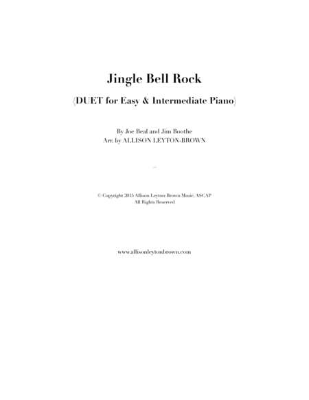 Free Sheet Music Jingle Bell Rock Fun Duet For Easy Intermediate Piano