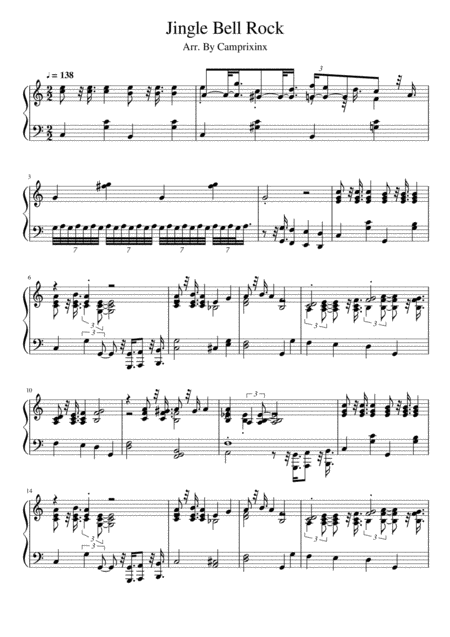 Jingle Bell Rock Piano Sheet Music