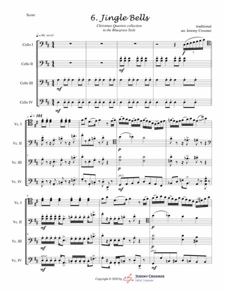 Jingle Bells Cello Quartet Advanced Sheet Music