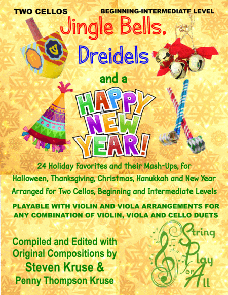 Jingle Bells Dreidels And A Happy New Year For Two Cellos Sheet Music