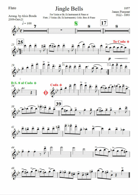 Jingle Bells Easily Swinging Ensemble Sheet Music