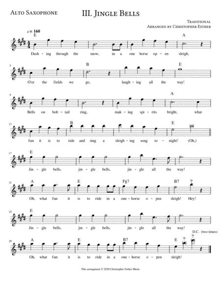 Free Sheet Music Jingle Bells For Alto Saxophone