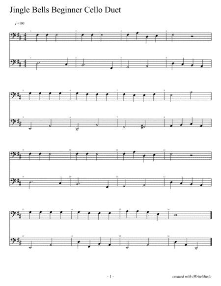 Free Sheet Music Jingle Bells For Beginning Cello