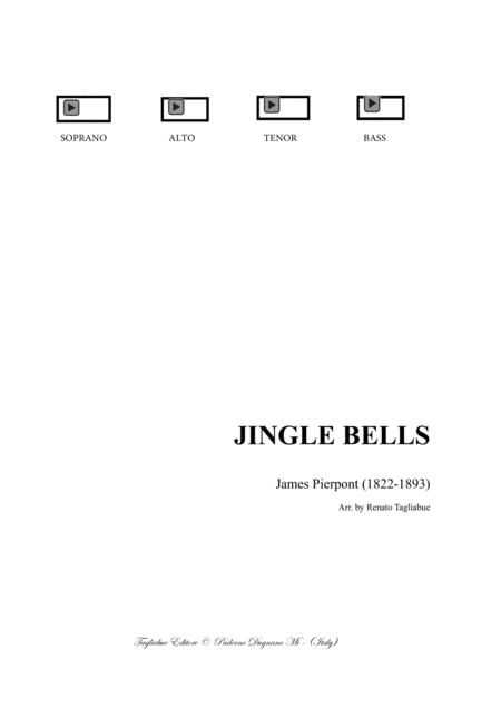 Jingle Bells For Satb Choir Pdf Files With Embedded Mp3 Files Of The Individual Parts Sheet Music