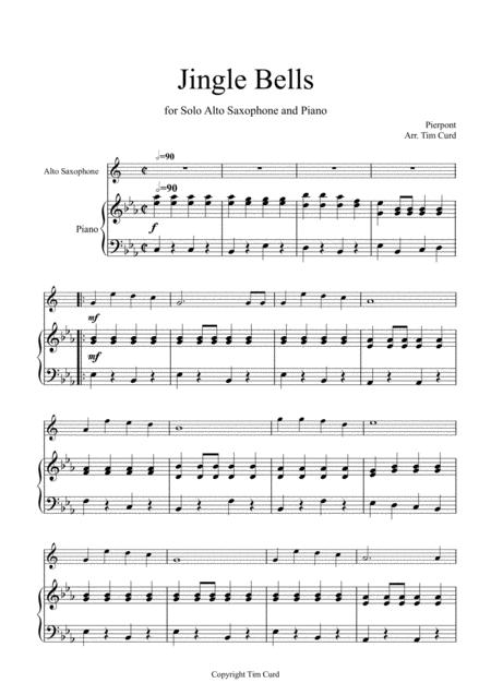 Free Sheet Music Jingle Bells For Solo Alto Saxophone And Piano