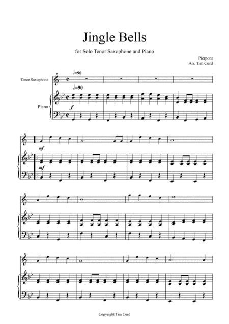 Free Sheet Music Jingle Bells For Solo Tenor Saxophone And Piano