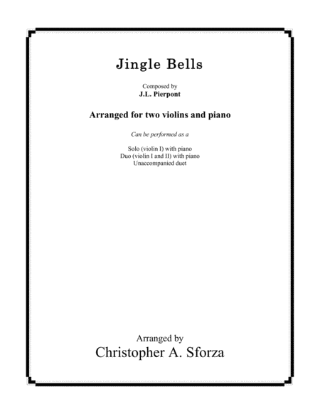 Jingle Bells For Two Violins And Piano Sheet Music