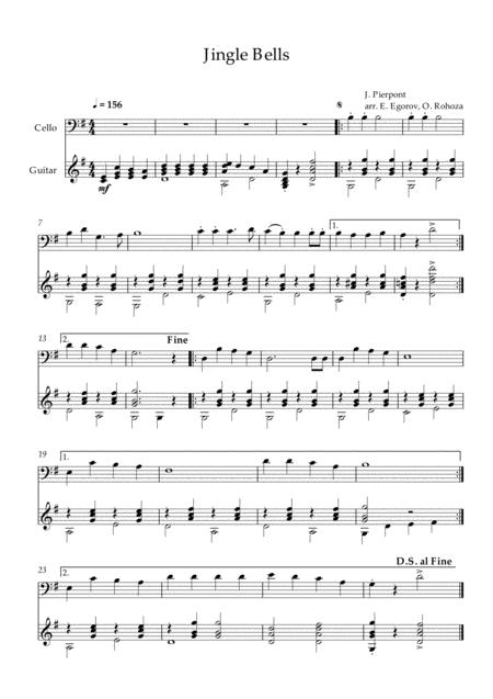 Free Sheet Music Jingle Bells James Pierpont For Cello Guitar