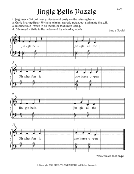 Free Sheet Music Jingle Bells Musical Puzzle