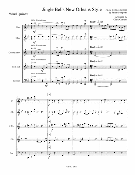 Jingle Bells New Orleans Style Sheet Music