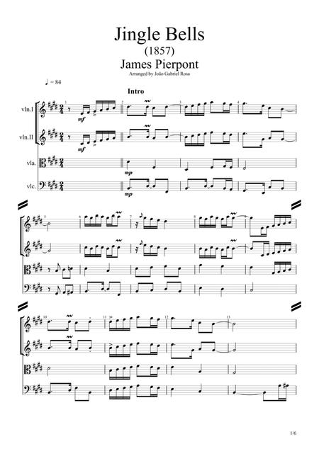 Free Sheet Music Jingle Bells Quartet