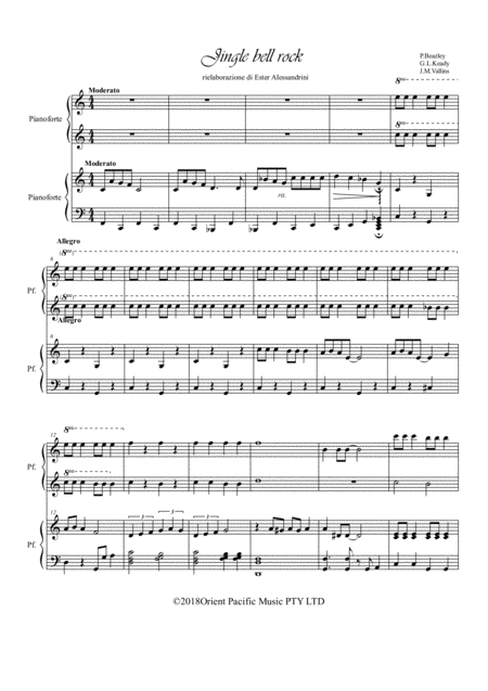 Free Sheet Music Jingle Bells Rock 4 Hands