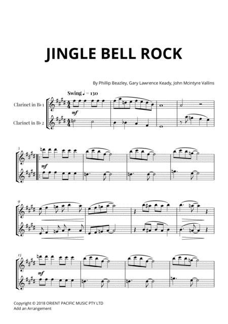 Free Sheet Music Jingle Bells Rock For 2 Clarinets