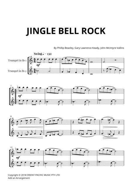 Free Sheet Music Jingle Bells Rock For 2 Trumpets