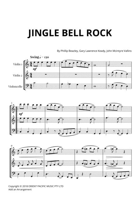 Free Sheet Music Jingle Bells Rock For 2 Violins And Cello String Trio
