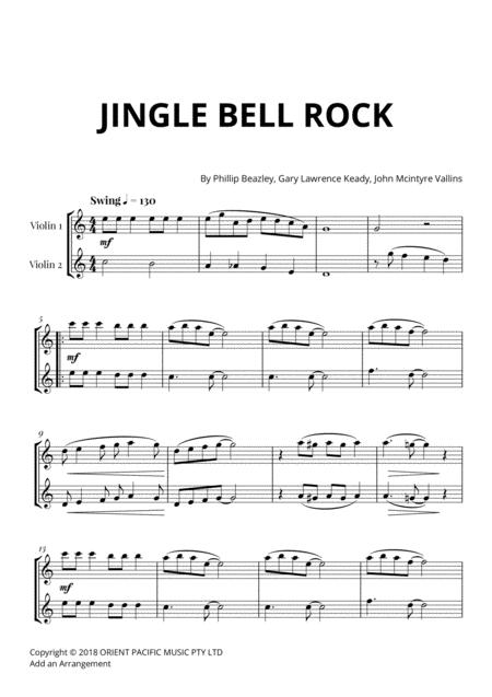 Free Sheet Music Jingle Bells Rock For 2 Violins And Piano