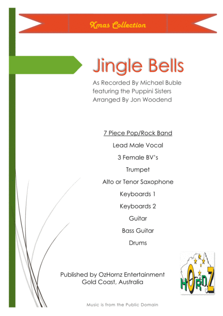 Free Sheet Music Jingle Bells Swing Chart Male Vocal 3 Female Bvs 2 Horns 5 Rhythm