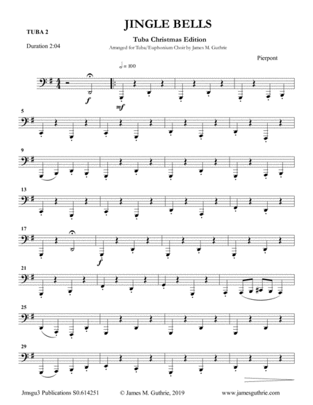 Jingle Bells Tuba Christmas Edition Sheet Music