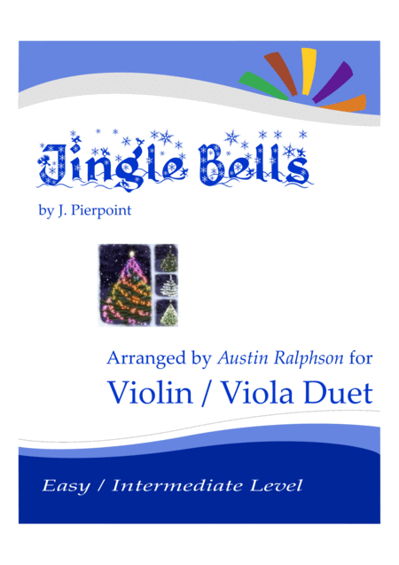 Jingle Bells Violin Duet Viola Duet Easy Intermediate Level Sheet Music