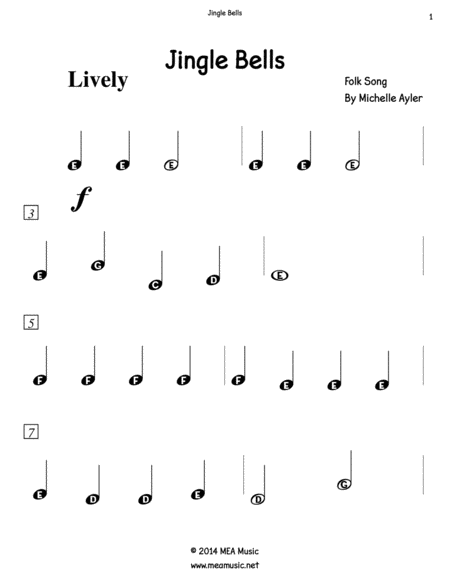 Free Sheet Music Jingle Bells With Letters