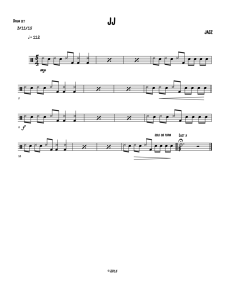 Jj Drums Sheet Music