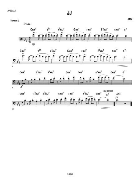 Free Sheet Music Jj Trombone 1