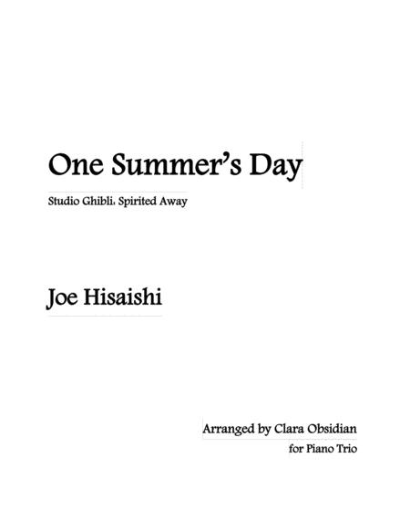 Joe Hisaishi One Summers Day The Name Of Life For Piano Trio Sheet Music