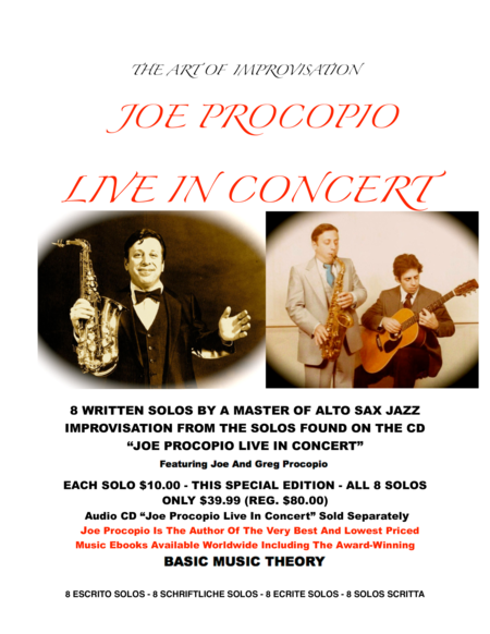 Joe Procopio Live In Concert Sheet Music