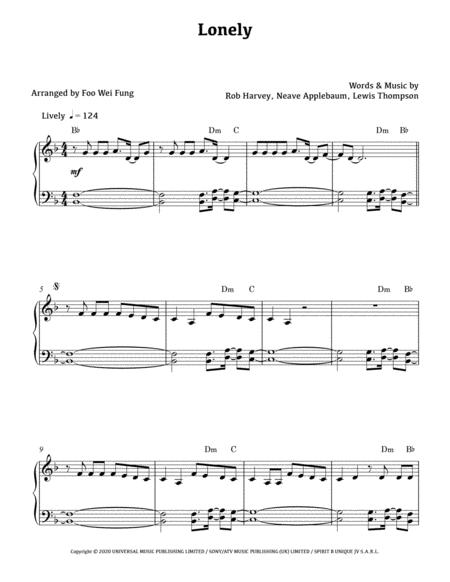 Free Sheet Music Joel Corry Lonely