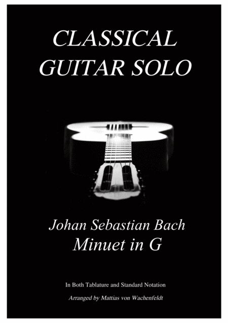 Free Sheet Music Johan Sebastian Bach Minuet In G Guitar