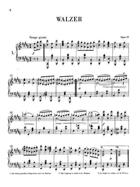 Johann Brahms Waltz In B Major Op 31 No 1 Complete Version Sheet Music