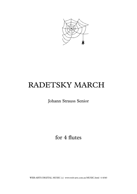Free Sheet Music Johann Strauss Radetsky March For 4 Flutes