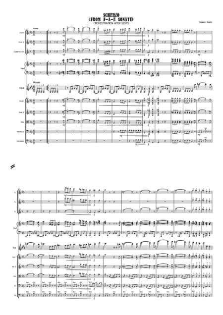 Free Sheet Music Johannes Brahms Scherzo From F A E Sonate Arrangement For Violin Solo And Small Ensemble