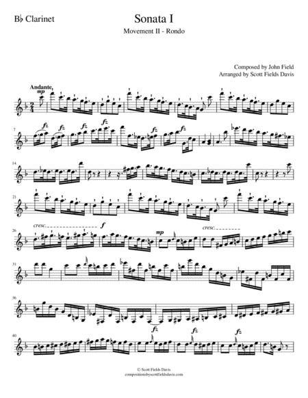 John Field Sonata I Movement Ii Arranged For Orchestra By Scott Fields Davis Bb Clarinet Part Sheet Music