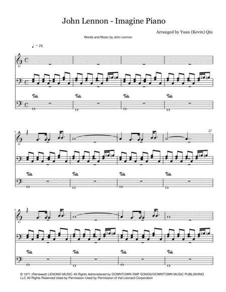 John Lennon Imagine Piano Sheet Music