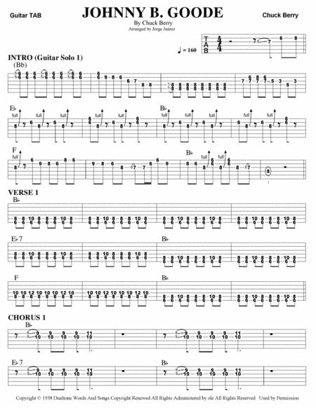 Johnny B Goode Guitar Tab Sheet Music