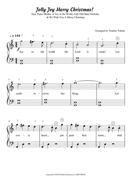 Free Sheet Music Jolly Joy Merry Christmas For Piano Solo Grade 1 Level