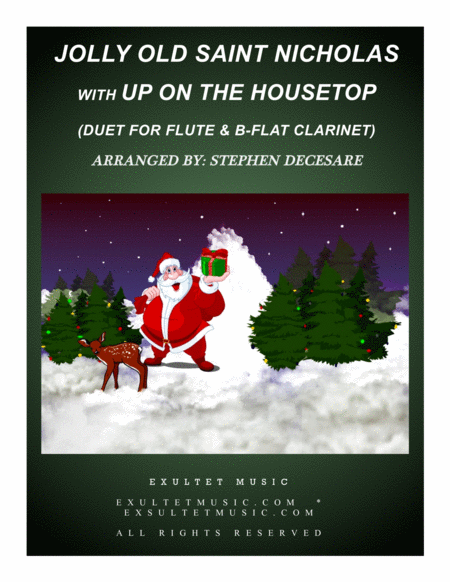 Jolly Old Saint Nicholas With Up On The Housetop Duet For Flute And Bb Clarinet Sheet Music