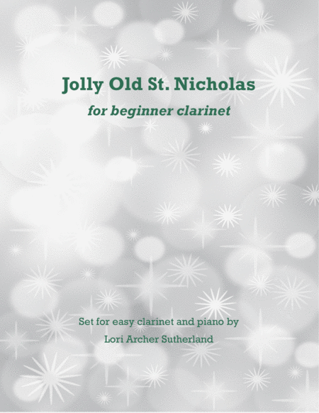 Jolly Old St Nicholas For Easy Clarinet Piano Sheet Music