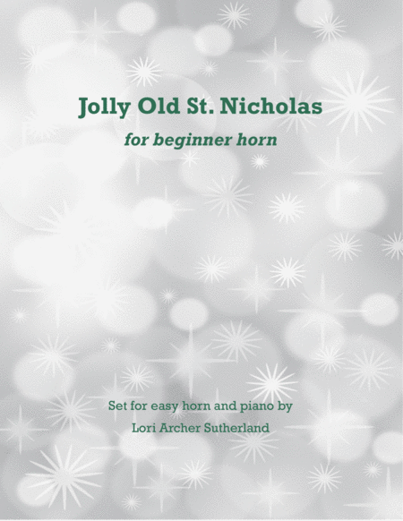Free Sheet Music Jolly Old St Nicholas For Easy Horn Piano